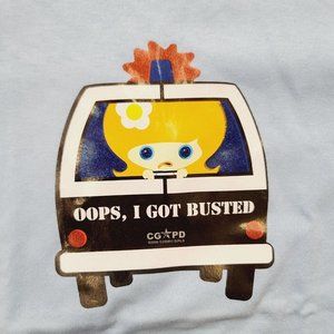 Vintage Oopsy Daisy Tshirt, Oops I Got Busted, Womens, Blue, Small